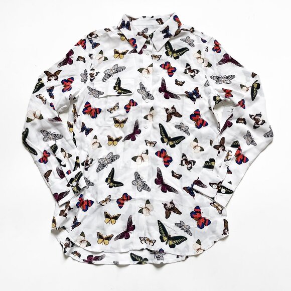 Equipment Tops - Equipment Slim Signature Silk Shirt Butterfly Print Size Small NEW NWT
